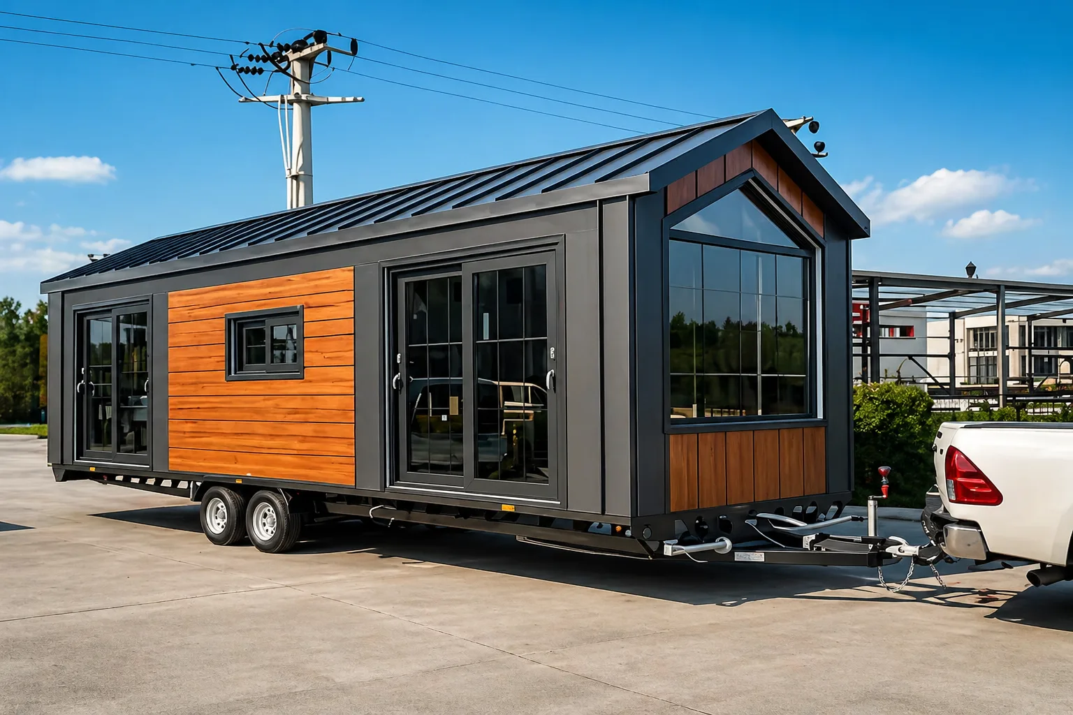 Best portable container home builders in Texas – modern luxury container home with steel construction and spacious patio