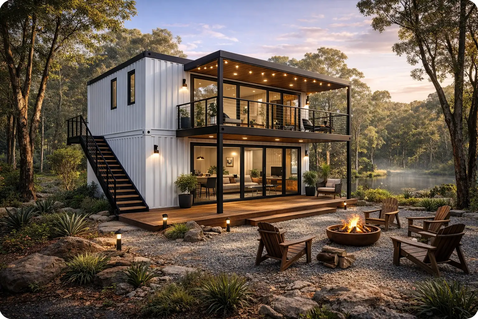 Affordable shipping container home in Arizona with panoramic windows